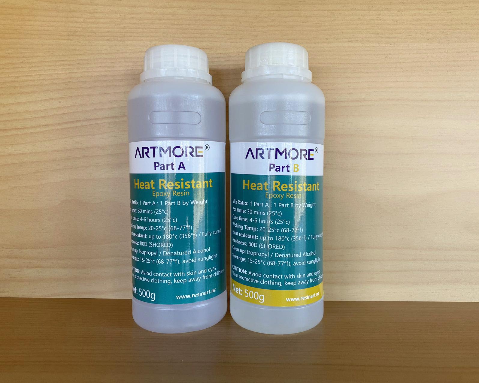 Heat Resistant Epoxy Resin - 1:1 by Weight 1kg Kit Artmore for Jewelry